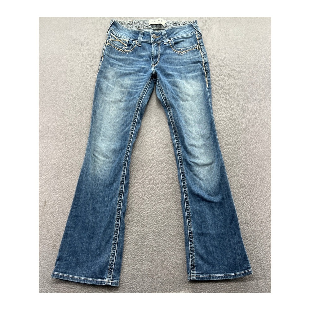 Ariat REAL Denim Jeans Women 30R Bootcut Western Low Rise Thick Stitch